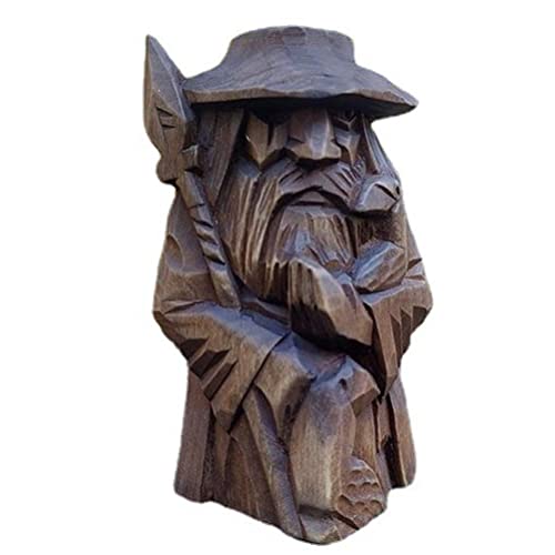 HEEPDD Odin Wikinger-Statue aus Kunstharz, Wikinger Krieger Statue Kunsthandwerk Ornamente Nordische Heidnische Harz Figuren für Zuhause Garten Dekoration (Audding - Langwaffe von HEEPDD