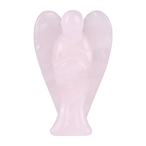 HEEPDD Opal Stein, 2 Zoll Friedensengel Tasche Heilung Statue Schutzengel Opalit Edelstein geschnitzt Rosenquarz Friedensengel(Rosa) von HEEPDD