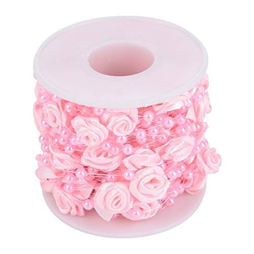 HEEPDD Perle Perlenrolle, 10 mt/Rolle Künstliche Perle Rose Perlen Verbunden String für DIY Hochzeit Dekoration für Blume Baum Girlande Brautstrauß(Rosa) von HEEPDD