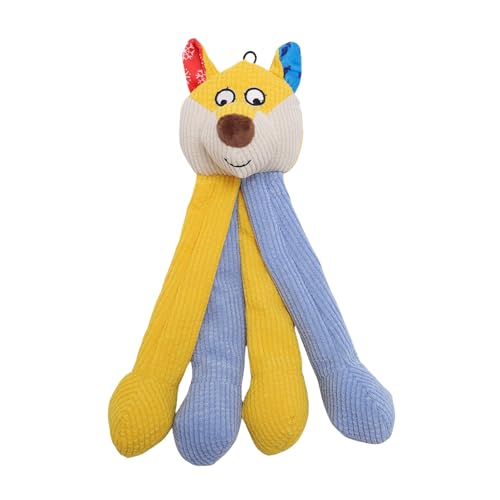 HEEPDD Quietschendes Hund Kauenspielzeug mit Papier und Schallmechanismen Plüsch Tierische Form für Aggressive Kauschlinge Kleine Mittelgroße Große Rasse Interaktive Crinkle Harte (Yellow) von HEEPDD