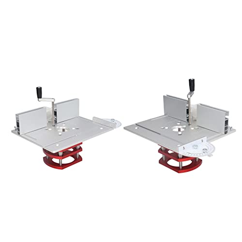 Router Lift Kit, Universaltyp Maximal 51 Mm Metallstruktur Holzbearbeitungstischplatte Manueller Betrieb Zum Schlitzen Trimmen Anfasen (Silber) von HEEPDD