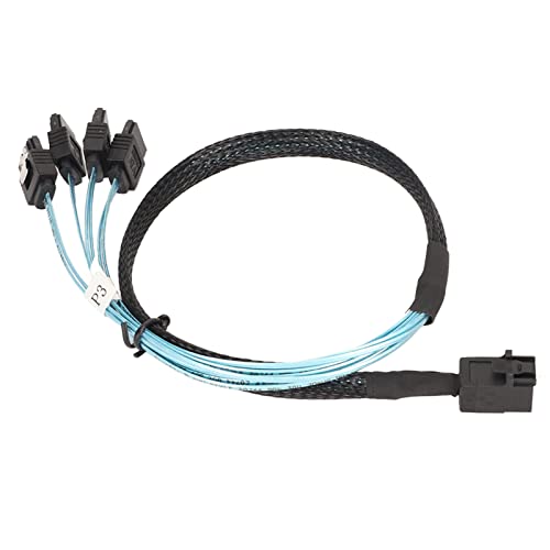 HEEPDD Server-Festplatten-Array-Datenleitung, Dual-Channel 12 Gbit/s 7P Mini SAS HD zu SATA-Kabel, Elastisch für Fabrik (0,5 m/19,7 Zoll) von HEEPDD