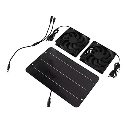 HEEPDD Solarbetriebenes Ventilator-Kit Solarventilator 10W Haustier Abluftventilator Elektrischer Ventilator Tragbarer Solar Dual Lüfter 12V 10W12V 10W Ohne Speicherfunktion Lüfter für Kanalbelüftung von HEEPDD