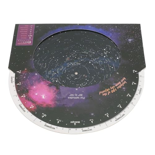 HEEPDD Star Map Astronomy Tool Stern Map Guide, Weitbreite Sternkarte für die Astronomie Rotierende Richtung Sternfinder Teleskop -Zubehör -Bildungsinstrument für 30 Bis 50 Grad von HEEPDD