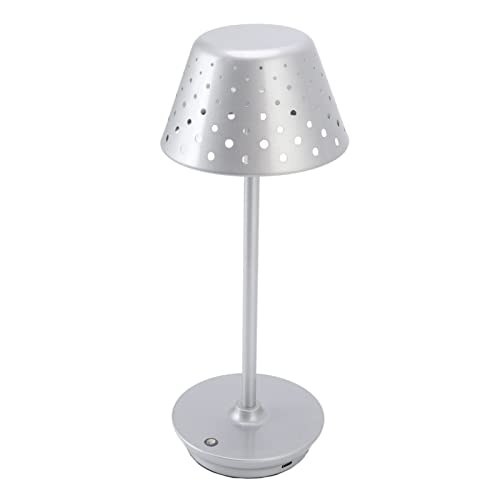 HEEPDD Tischlampe, Einfache Touch-Anpassung Im Retro-Stil, Kabelloses Design, LED-Tischlampe FüR Schlafzimmer (Silber) von HEEPDD