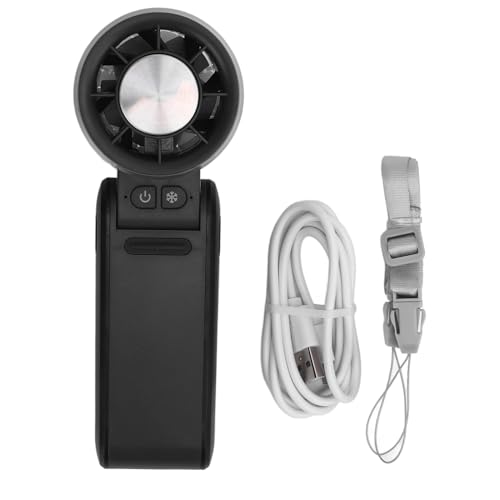 HEEPDD Tragbarer Handheld -Lüfter, 4000 -mAh 4 Getriebe Wind Rapid Semiconductor Kühlung Kleiner Taschenlüfter für Tägliche Strandcamping -Radfahren (BLACK) von HEEPDD