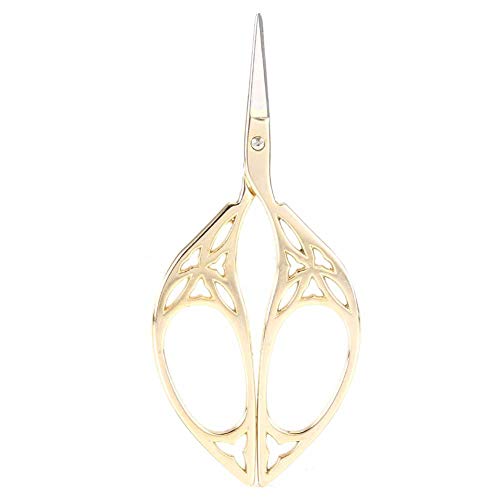 HEEPDD Vintage Leaf Scissors, Vintage Edelstahl Schere Mini Vintage Sewing Scissors Kreatives Blatt Design Klassisches Schneiden DIY Handwerk Werkzeug(Gold) von HEEPDD