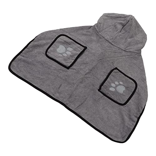 Hunde-Trocknerjacke, Multifunktional Schnell Trocknend Maschinenwaschbarer Hundebademantel Handtuch Einfach an- und auszuziehen mit Handtasche Zum Spielen im Freien (L) von HEEPDD