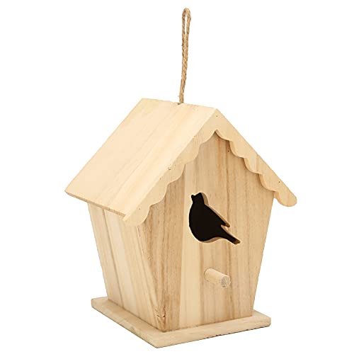 Nistkasten aus Holz zum Selbermachen, Nistkasten aus Holz für kleine Gartenvögel, eleganter Eingang in Vogelform - geeignet für Außen-, Innengärten von HEEPDD
