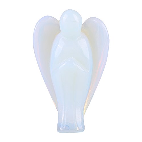Opal Stein, 2 Zoll Friedensengel Tasche Heilung Statue Schutzengel Opalit Edelstein geschnitzt Rosenquarz Friedensengel(Opal) von HEEPDD