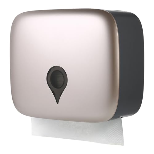 Papierhandtuchspender Keine Bohrwandmontage für Handelsrollspender Multifold Passt zu Allen Größen für Badezimmer Küchen Restaurants Universal Papier (Champagner Gold) von HEEPDD