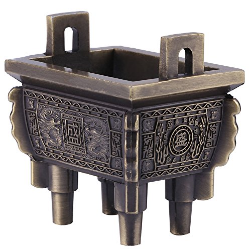 Räuchergefäß, Bronze-Stativ-Sammlung Chinesische alte bronzegeschnitzte Drachen-Stativ-Räuchergefäß Home Art Decoration Antique Censer[Rote Bronze]Räucherstäbchenhalter von HEEPDD