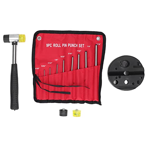 Schlag-Set, Spannstift-Stanz-Set aus Edelstahl und Hammer mit abnehmbaren Hammerköpfen zum Entfernen von Reparaturwerkzeugen von HEEPDD