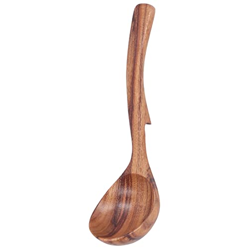 Schöpflöffel aus Holz, für Brei und Suppe, vielseitiges Küchenwerkzeug, minimalistisches Design, sicher und praktisch, Holzbrei-Löffel, Catering-Geschirr, Küchenwerkzeug (kleiner gebogener Hakenlöffel von HEEPDD