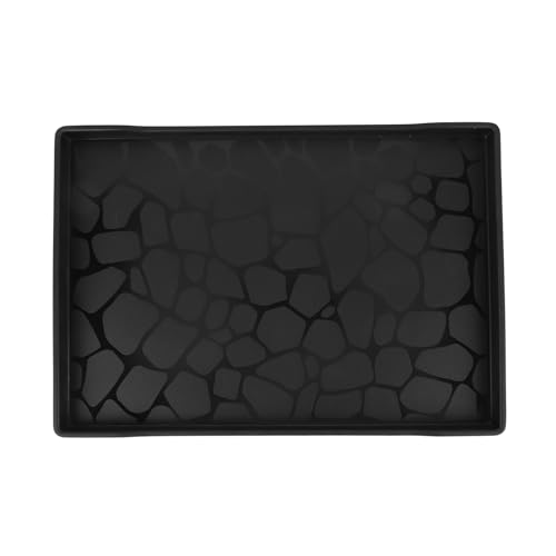 Servierschale, Plastik 15.0x10.4in Wiederverwendbares Servierplatten Multifunktionales Rechteck mit Großer Kapazität Servierschale für Snack Frucht Dessert Party Food Display (BLACK) von HEEPDD