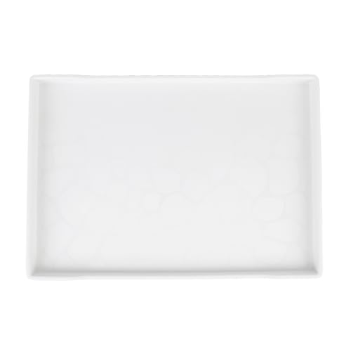 Servierschale, Plastik 15.0x10.4in Wiederverwendbares Servierplatten Multifunktionales Rechteck mit Großer Kapazität Servierschale für Snack Frucht Dessert Party Food Display (WHITE) von HEEPDD