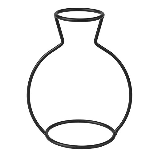 Vase Rahmen, Kreative Formen Schwarz Metall Pflanzen Tabletop Display Halter Eisen Kunst Rahmen Ständer für Tisch Büro Wohnkultur(D) von HEEPDD