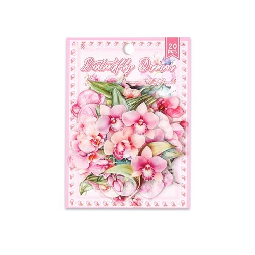 20pcs Pflanzenblatt Blumenaufkleber Wasserfeste Haustier Dekoration Für Scrapbooking Journal Phone Case Laptop Gitarre Kinder Sicher von HEEZOU