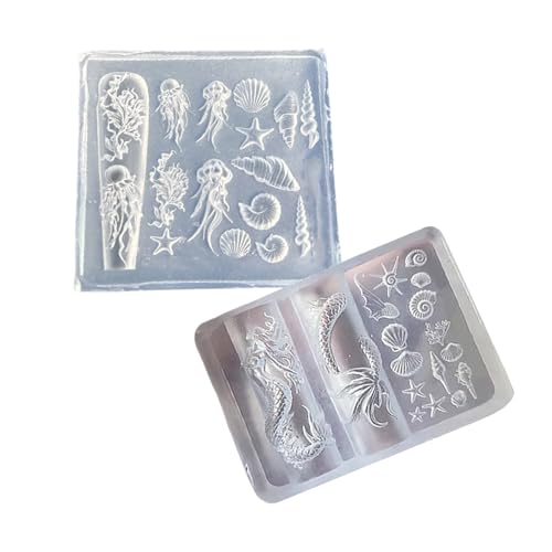 2pcs Silikonhandwerksform Mit Muscheln Schildkröten Gravuren Für Schmuck Herstellung Ozeanik Silikonform von HEEZOU