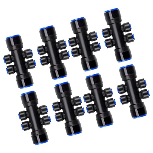 HEEZOU 6 Wege Gartenbewässerungswässerung Einstellbarer Sprinkler Schnellanschluss Tropfanschluss Für Gartenfarmwassersparungen von HEEZOU