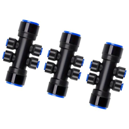 HEEZOU 6 Wege Gartenbewässerungswässerung Einstellbarer Sprinkler Schnellanschluss Tropfanschluss Für Gartenfarmwassersparungen von HEEZOU