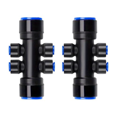 HEEZOU 6 Wege Gartenbewässerungswässerung Einstellbarer Sprinkler Schnellanschluss Tropfanschluss Für Gartenfarmwassersparungen von HEEZOU
