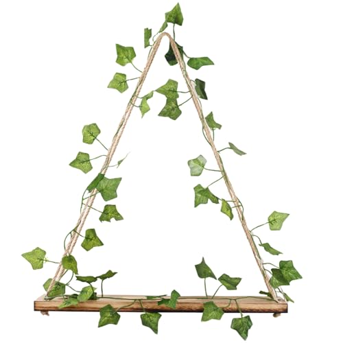 HEEZOU Einfaches Blumentopf-Aufbewahrungsregal aus Holz, Wanddekoration, dekorative Hängeregale für Wand & von HEEZOU