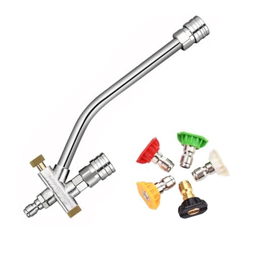 HEEZOU Hochdruckreiniger Aufsatz Doppelanschluss Gartenschlauch Adapter mit 5 Düsen Option Geeignet für verschiedene Oberflächen von HEEZOU
