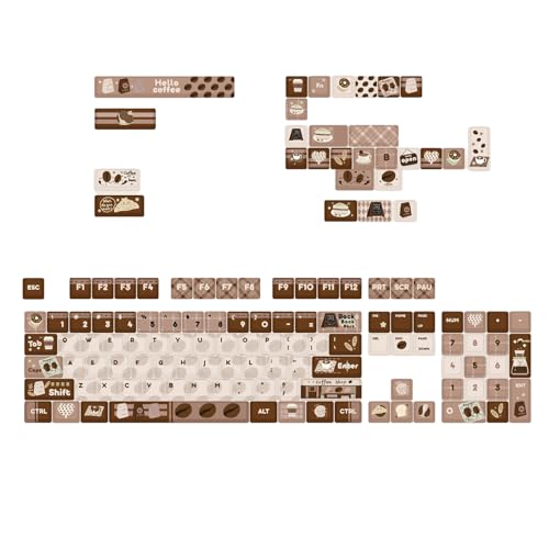 HEEZOU Kaffee Brown Keycaps Cartoon Keycap Set 131 Tasten Für Spiele Mechanische Tastaturen Eindeutig von HEEZOU