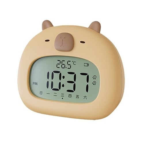 HEEZOU Kinderfreundlicher Wecker in Capybaras-Form mit LED-Nacht-USB-Aufladung für Heimdekoration von HEEZOU