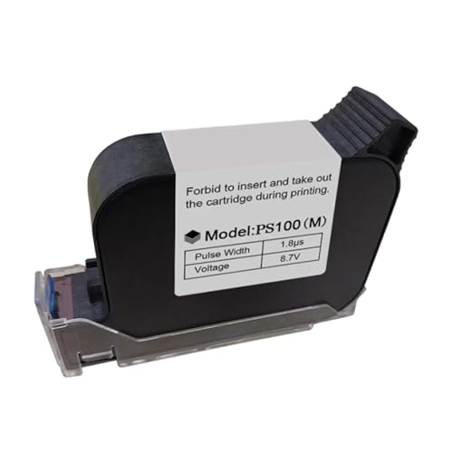 HEEZOU PS100 Tintenpatrone für nicht verschlüsselte Drucker, schnell trocknend auf mehreren Oberflächen, 10 cm, Schwarz von HEEZOU