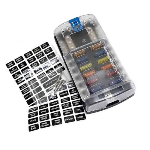 Praktisches Hochtemperatur-ABS-Material, 12 Stromkreissicherungen, Block-Set mit 100 A Kapazität und Etiketten, für den täglichen Gebrauch Praktisches Hochtemperatur-ABS-Material, 12 Stromkreissicherungen, Block-Set mit 100 A Kapazität und Etiketten, für den täglichen Gebrauch von HEEZOU