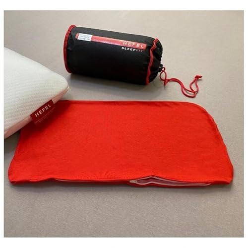 Hefel Kissenbezug für Sport Reisekissen oder Cool Reisekissen Jerseybezug 100% Baumwolle 25x45 cm Kissen-Bezug (Rot) von HEFEL
