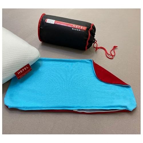 HEFEL Kissenbezug für Sport Reisekissen oder Cool Reisekissen Jerseybezug 100% Baumwolle 25x45 cm Kissen-Bezug (Türkis/Rot) von HEFEL