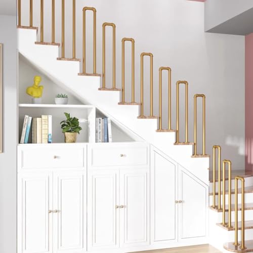 HEFJIAYCIQ Außenhandlauf Aus Schmiedeeisernem Rohr in U-Form, 35–100 Cm Rutschfester Handlauf Für Innentreppen, Ideal Für Veranden, Lofts, Terrassen, Hotels, Innenbereiche,Gold,55cm/1.8ft HEFJIAYCIQ Außenhandlauf Aus Schmiedeeisernem Rohr in U-Form, 35–100 Cm Rutschfester Handlauf Für Innentreppen, Ideal Für Veranden, Lofts, Terrassen, Hotels, Innenbereiche,Gold,55cm/1.8ft von HEFJIAYCIQ