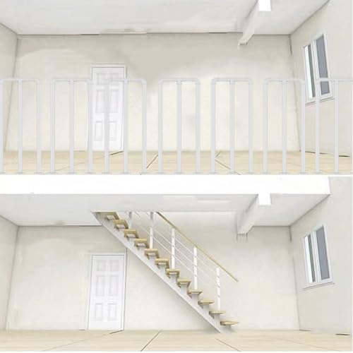 HEFJIAYCIQ Deck Iron Pipe Railing Kit, Indoor Loft Wrought Iron Fencing Guardrail Spindles, Für Außenterrassen, Veranden Und Balkone,Weiß,65cm/2.1ft von HEFJIAYCIQ