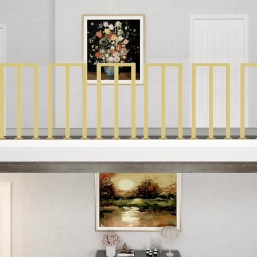 HEFJIAYCIQ Geländer-Set Aus Eisenrohren Für Lofts Im Innenbereich, 35–100 cm Schmiedeeisernes Geländerstabsystem, Für Außenterrassen, Veranden Und Balkone,Gold,35cm/1.1ft von HEFJIAYCIQ