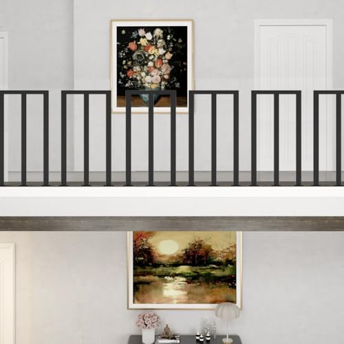 HEFJIAYCIQ Geländer-Set Aus Eisenrohren Für Lofts Im Innenbereich, 35–100 cm Schmiedeeisernes Geländerstabsystem, Für Außenterrassen, Veranden Und Balkone,Schwarz,55cm/1.8ft von HEFJIAYCIQ