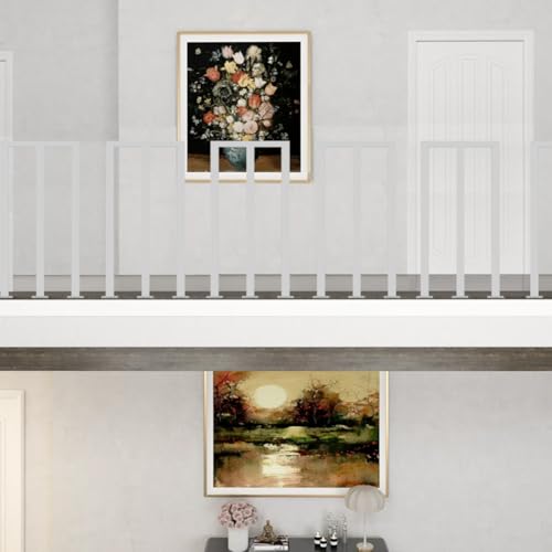 HEFJIAYCIQ Geländer-Set Aus Eisenrohren Für Lofts Im Innenbereich, 35–100 cm Schmiedeeisernes Geländerstabsystem, Für Außenterrassen, Veranden Und Balkone,Weiß,55cm/1.8ft von HEFJIAYCIQ