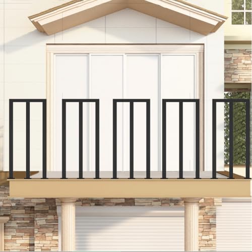 HEFJIAYCIQ Geländerset Für Innen- Und Außenbereiche, 35–100 cm Schmiedeeiserne Handlaufbaluster Für Treppen, Für Die Dekoration Des Eingangsbereichs Von Villen Geländer,Schwarz,70cm/2.2ft von HEFJIAYCIQ