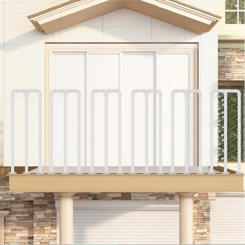 HEFJIAYCIQ Loft-Eisenrohrgeländer-Set, Indoor- Schmiedeeiserne Geländer-Geländerstäbe, Für Balkone, Terrassen, Veranden Und Außendekoration,Weiß,90cm/2.9ft von HEFJIAYCIQ