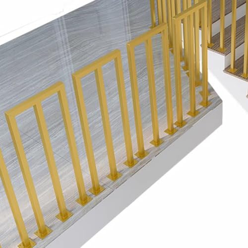 HEFJIAYCIQ Loft-Geländer Aus Eisenrohr Mit Balustern, System Aus Schmiedeeisernen Geländerpfosten Für Den Innenbereich, Für Balkone, Terrassen, Veranden Und Außenbereiche,Gold,65cm/2.1ft von HEFJIAYCIQ