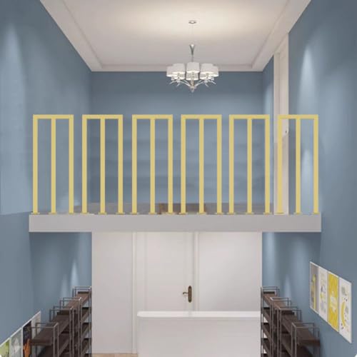 HEFJIAYCIQ Loft-Geländer-Set Aus Eisenrohren, System Aus Schmiedeeisernen Geländerstäben Für Den Innenbereich, Für Balkone, Terrassen, Veranden Und Geländer Im Außenbereich,Gold,60cm/1.9ft von HEFJIAYCIQ