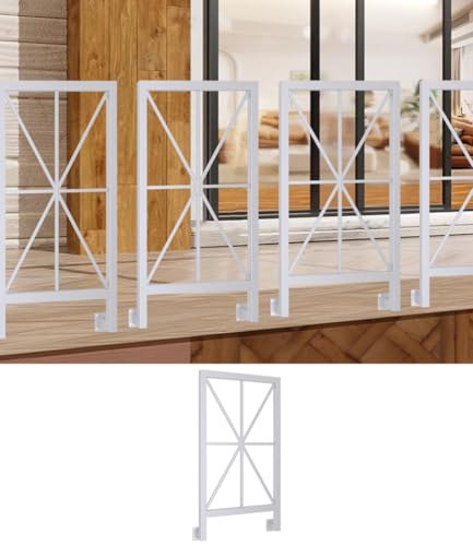 HEFJIAYCIQ Metall-Eisen-Geländer-Set, Terrasse Dachboden Veranda Treppe Baluster, Haus Innen Außen DIY Heimwerker Spindeln,White 1,40x85cm von HEFJIAYCIQ