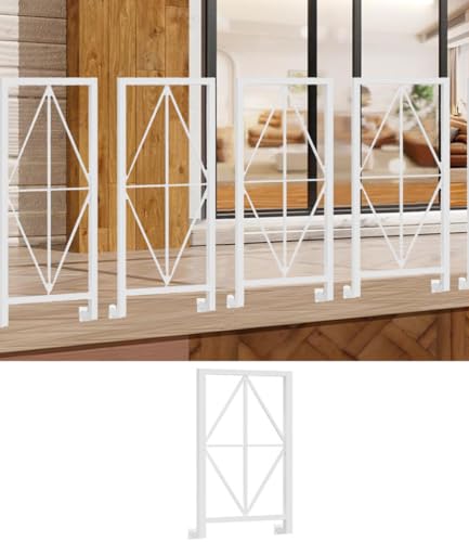 HEFJIAYCIQ Metall-Eisen-Geländer-Set, Terrasse Dachboden Veranda Treppe Baluster, Haus Innen Außen DIY Heimwerker Spindeln,White 2,40x90cm von HEFJIAYCIQ