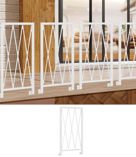 HEFJIAYCIQ Metall-Eisen-Geländer-Set, Terrasse Dachboden Veranda Treppe Baluster, Haus Innen Außen DIY Heimwerker Spindeln,White 4,40x100cm von HEFJIAYCIQ