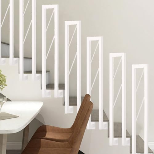 HEFJIAYCIQ Metall-Handläufe in U-Form Für Innentreppen, Schmiedeeisernes Sicherheitsgeländer Für Außentreppen, Für Treppen, Lofts, Gärten, Flure,Weiß,75cm/2.4ft von HEFJIAYCIQ