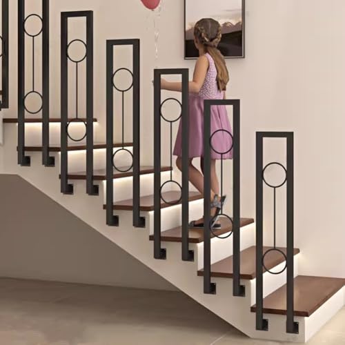 HEFJIAYCIQ Metall-Treppengeländer in U-Form, 1,1–3,3 Ft Schmiedeeisernes Seitengeländer, Sicherheits-Treppengeländer Mit Rutschfesten Balustern Für Gartenvillen,Schwarz,55cm/1.8ft HEFJIAYCIQ Metall-Treppengeländer in U-Form, 1,1–3,3 Ft Schmiedeeisernes Seitengeländer, Sicherheits-Treppengeländer Mit Rutschfesten Balustern Für Gartenvillen,Schwarz,55cm/1.8ft von HEFJIAYCIQ