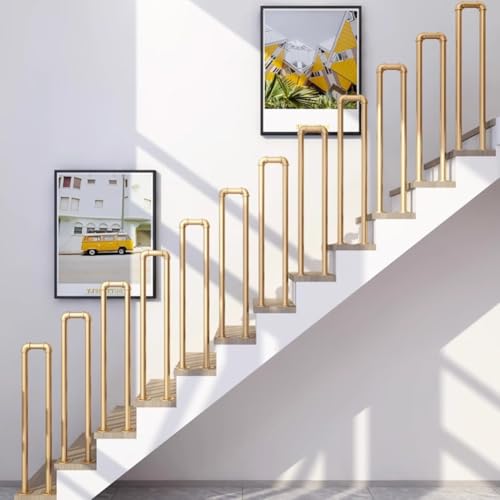 HEFJIAYCIQ Metall-U-Förmige Rohrbaluster, Dekorative Treppengeländer-Haltegriffe Für Den Innenbereich, Für Haus-/Villa-/Flurtreppen Geländersäulen,Gold,45cm/1.4ft von HEFJIAYCIQ