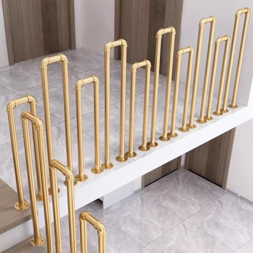 HEFJIAYCIQ Metall-U-Förmige Rohrhandläufe, Dekorative Treppenstufen Für Den Innenbereich Schmiedeeisernes Geländer Haltegriff, Für Haus/Villa/Flur Geländersäule,Gold,100cm/3.3ft HEFJIAYCIQ Metall-U-Förmige Rohrhandläufe, Dekorative Treppenstufen Für Den Innenbereich Schmiedeeisernes Geländer Haltegriff, Für Haus/Villa/Flur Geländersäule,Gold,100cm/3.3ft von HEFJIAYCIQ